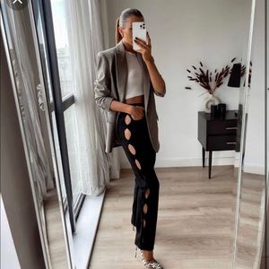 Zara cutout black jeans
